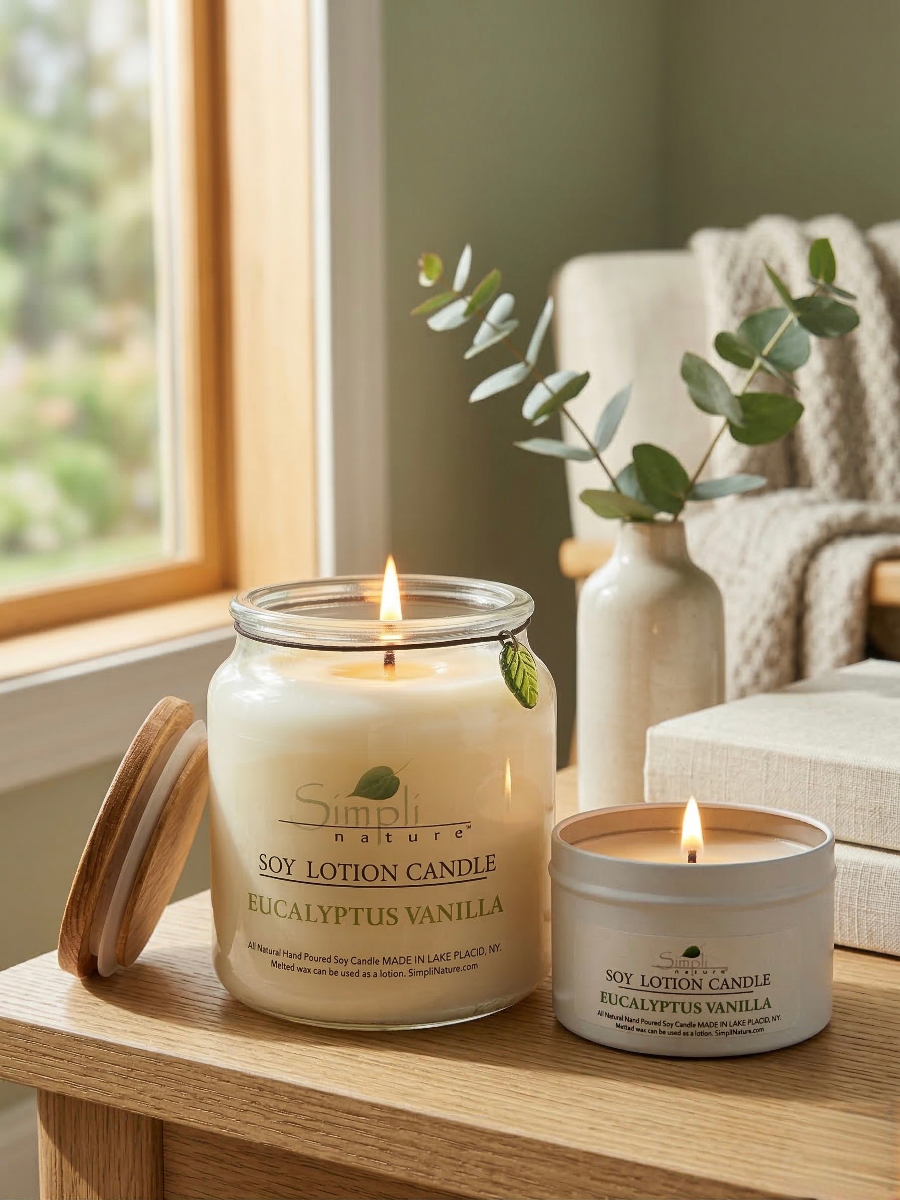 Eucalyptus & Vanilla Soy Lotion Candle