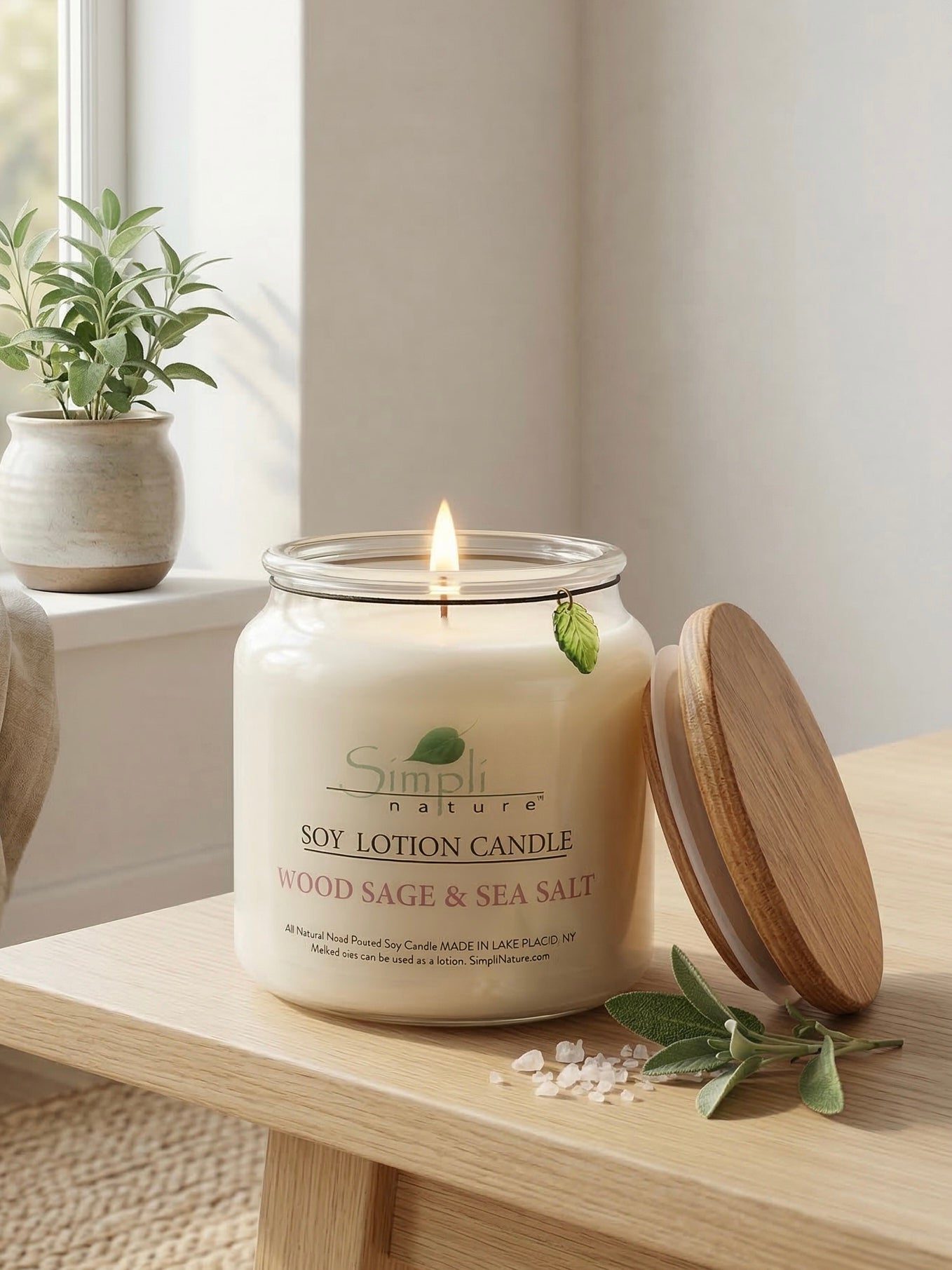 Wood, Sage & Sea Salt Soy Lotion Candle